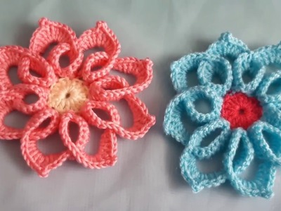 Flor a crochet - Crochet flower - Fiore all'uncinetto