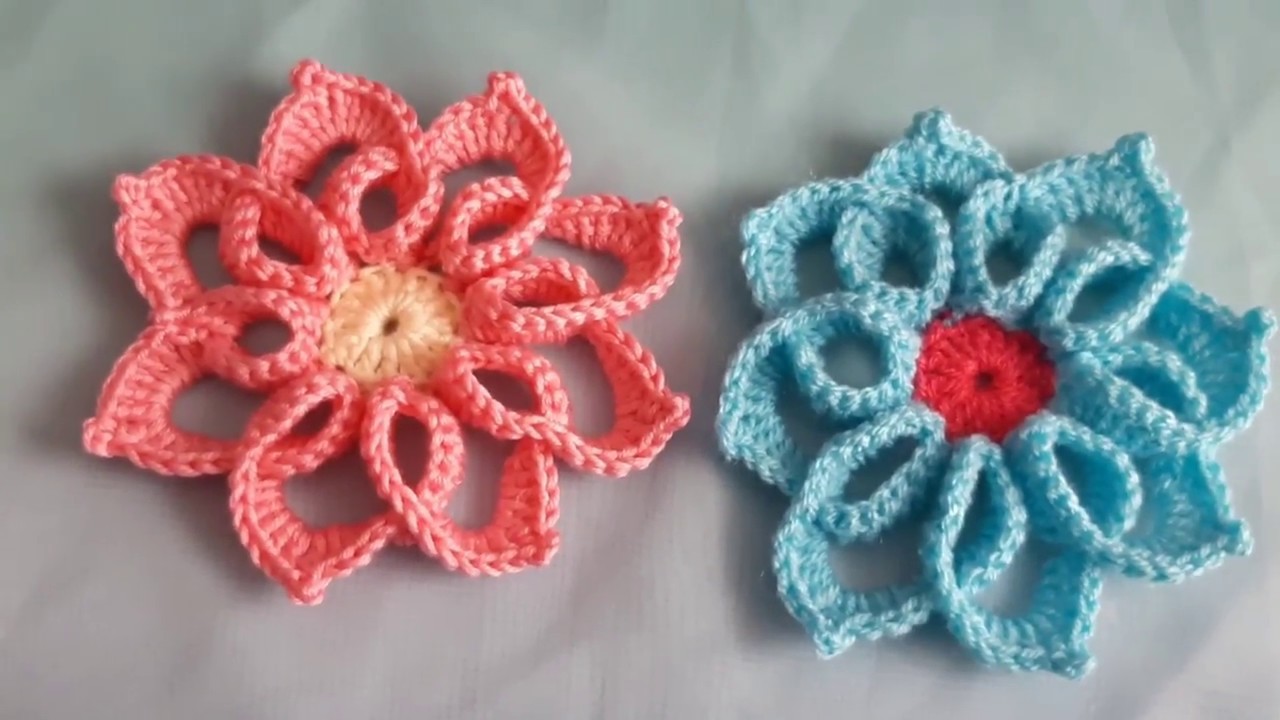 Flor a crochet - Crochet flower - Fiore all'uncinetto