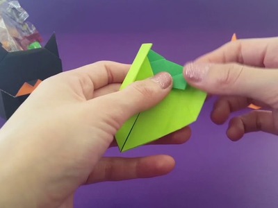Gato Dulcero de Origami. Origami Cat Candy Holder