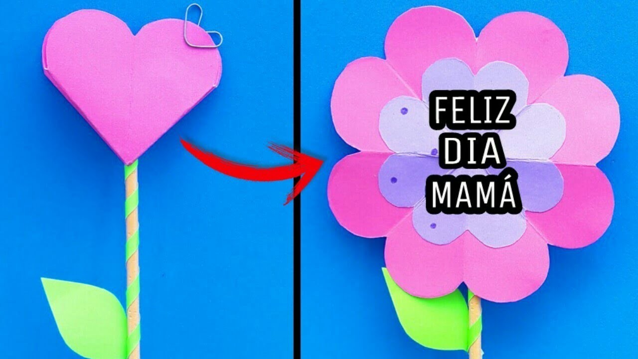 Tarjetas pop up de Flores _ DIY regalos para mamá fáciles y rápidos. CADUBANA