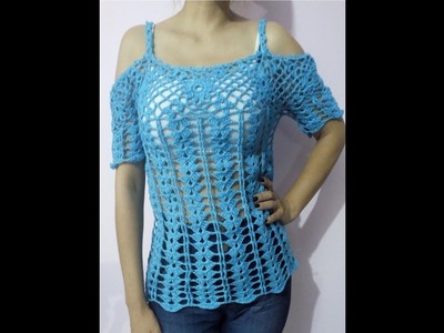 Tutorial Blusa Azul Facil 2da Parte Crocheteando con La comadre