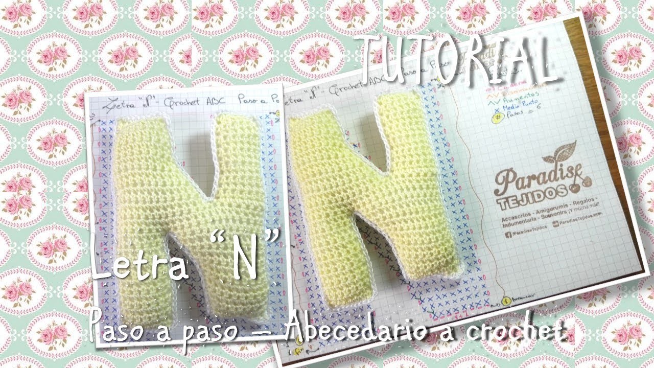 Tutorial Crochet ganchillo letra N - paso a paso abecedario