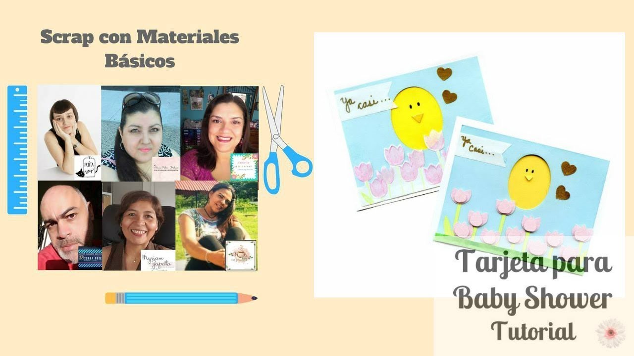 Tutorial DIY. Scrap con materiales basicos. Tarjeta para baby shower