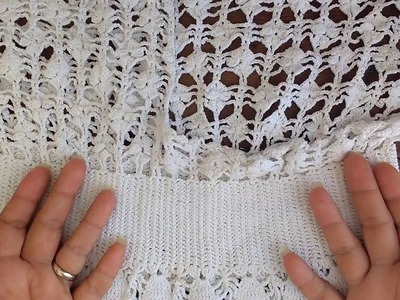 Vestido crochet: puntada flor de 6 pétalos