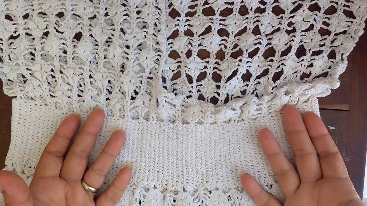 Vestido crochet: puntada flor de 6 pétalos