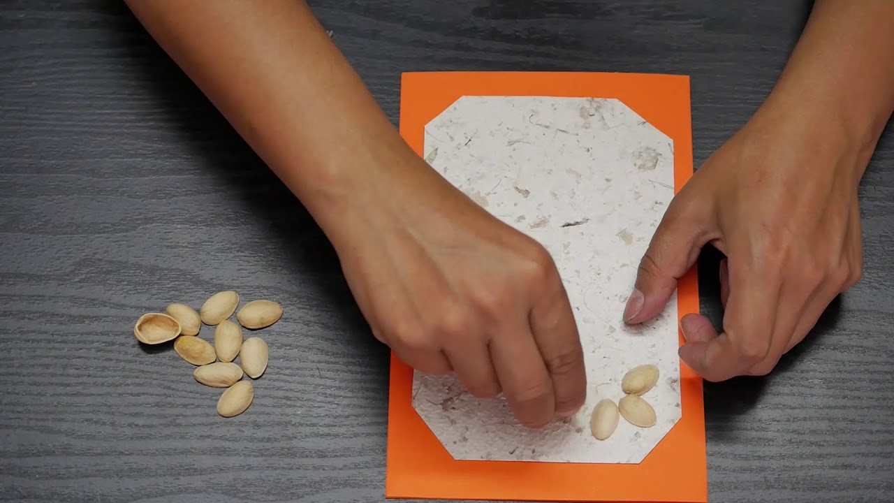 Como Hacer Tarjeta con Cascaras de Pistachos - HomeArtTv por Juan Gonzalo Angel