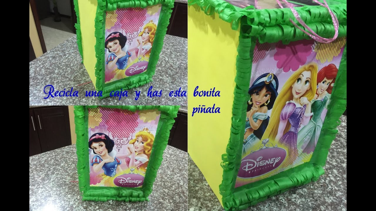 Como hacer una piñata facil de Princesas, Reciclando una caja