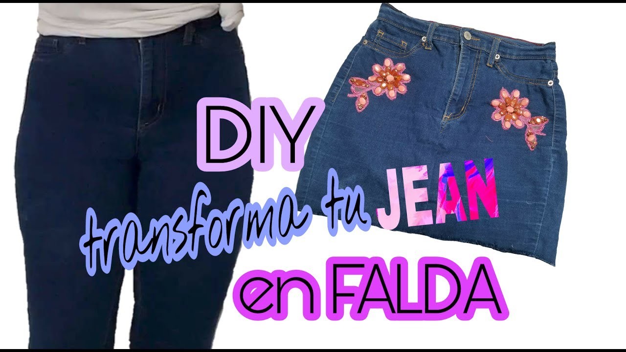 Convierte tus jeans en una FALDA. Renueva tu ropa vieja | Katirya Rodriguez