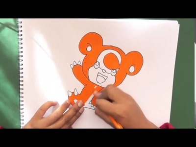 Dibujando y pintando a teddiursa (pokemon) - Drawing and painting to Teddiursa