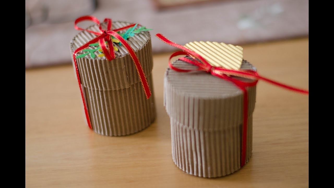 Especial de Navidad: Cómo hacer una caja redonda super fácil con cartón corrugado