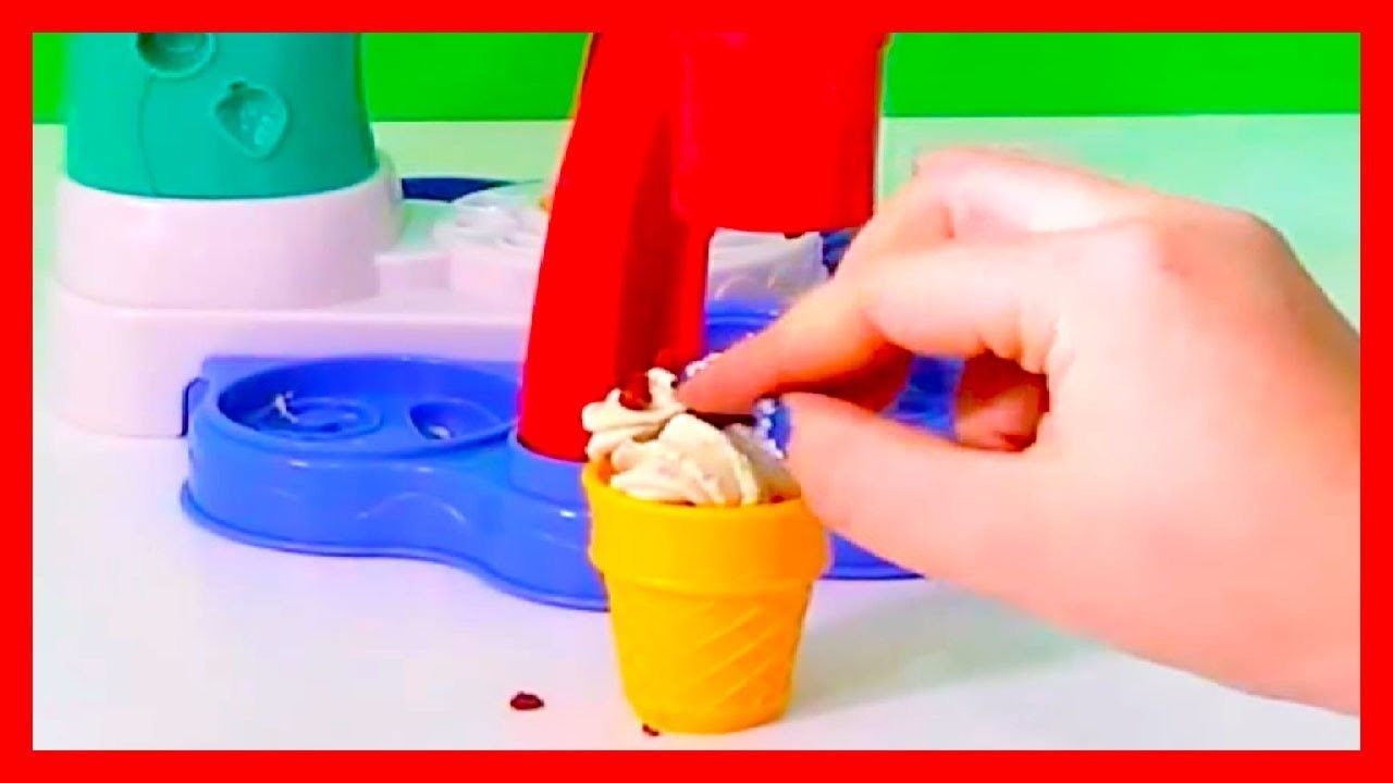 Juego de plastilina Play doh para hacer helados con el juguete La heladería Mágica