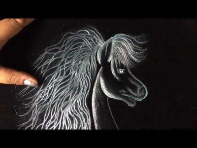 Pintura Caballo Pirograbado Con Cony