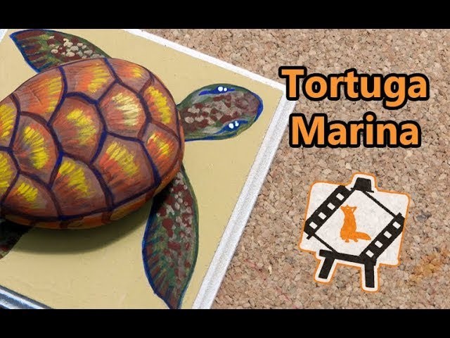 Pintura en piedras "Tortuga Marina"