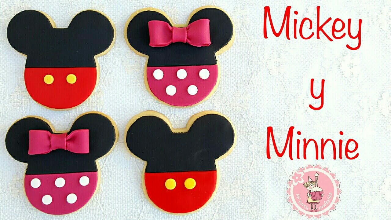 Como decorar galletas de Mickey y Minnie Mousse | Mi tarta preferida