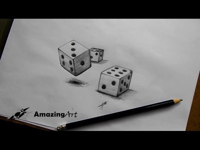 Como dibujar un dado en 3d. How to Draw cube 3d