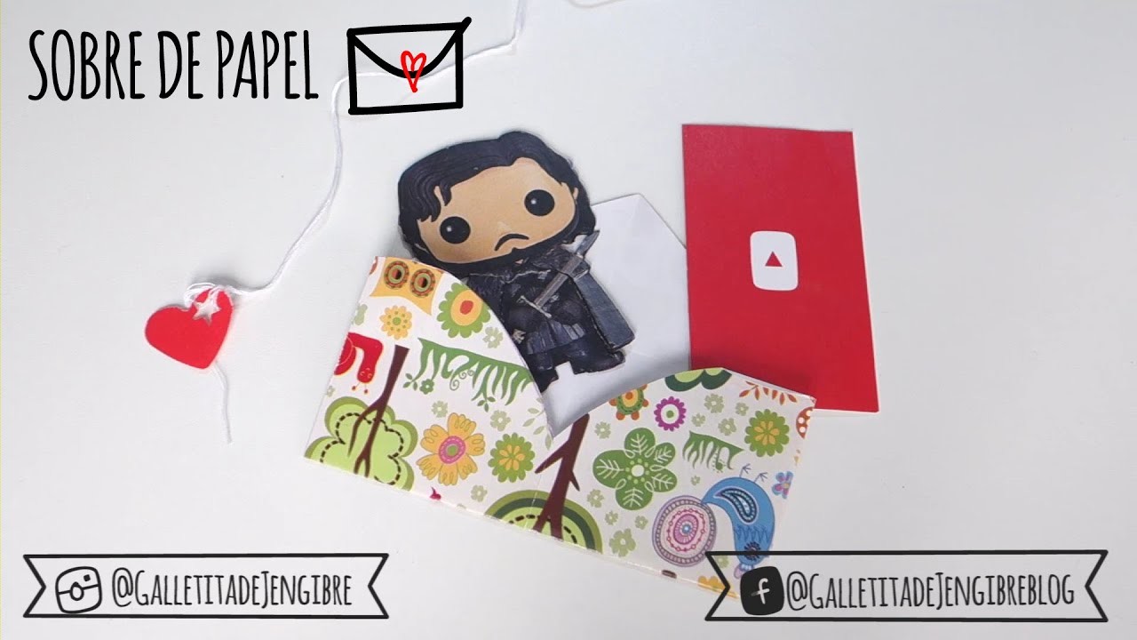 Cómo hacer un sobre de papel con un corazón ♥