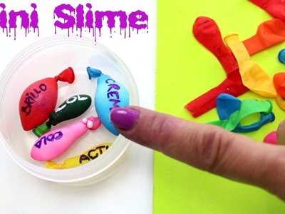 Mini slime con globos | Haciendo slime con globos mini !!