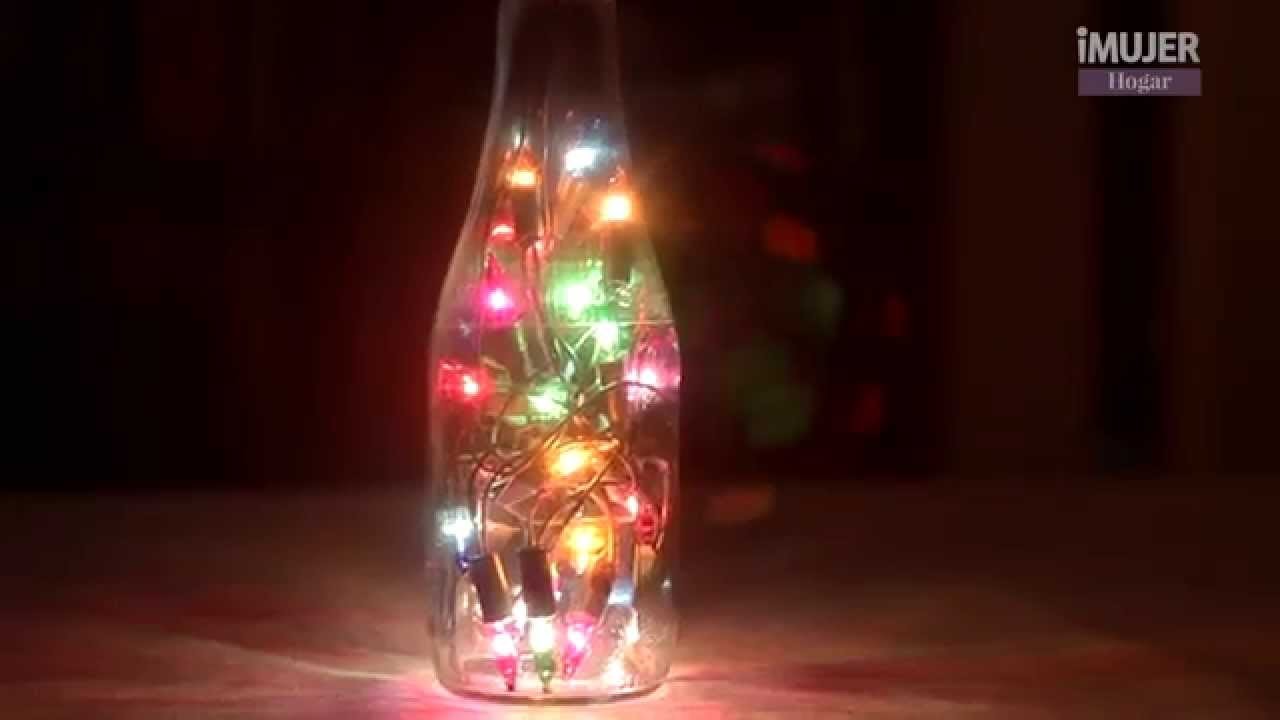 Botellas y luces para una bella lámpara | DECORACIÓN | @iMujerHogar