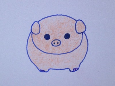 Cómo dibujar un cerdo kawaii