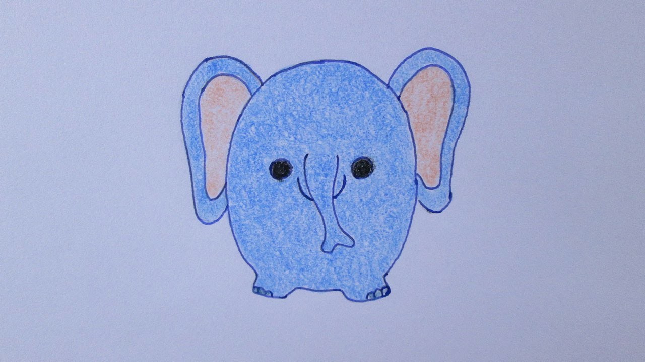 Cómo dibujar un elefante kawaii