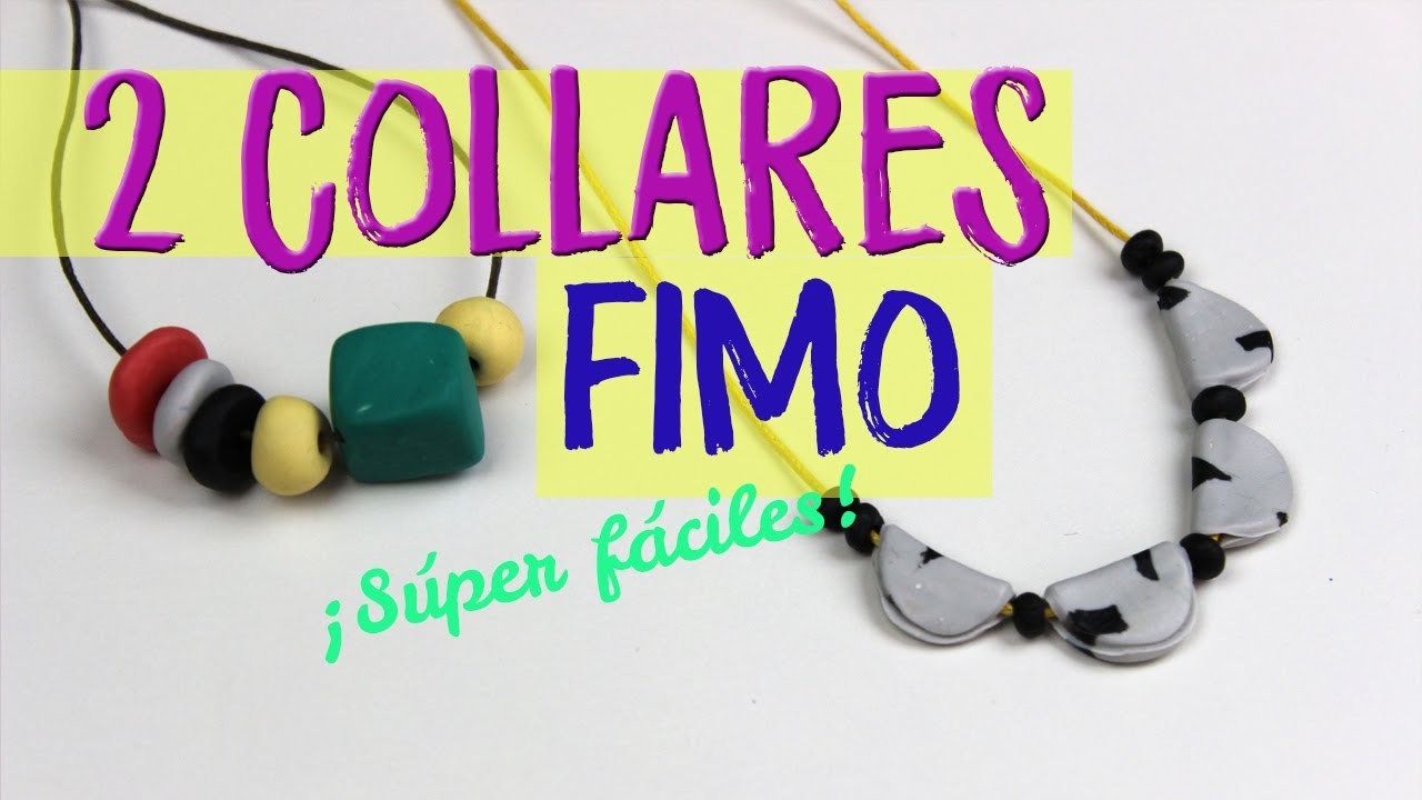 ¿Cómo hacer 2 collares de fimo? Colgante de Arcilla Polimérica