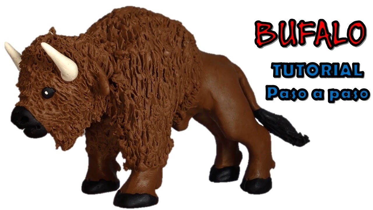 Como hacer un bufalo americano de plastilina. How to make a buffalo with clay