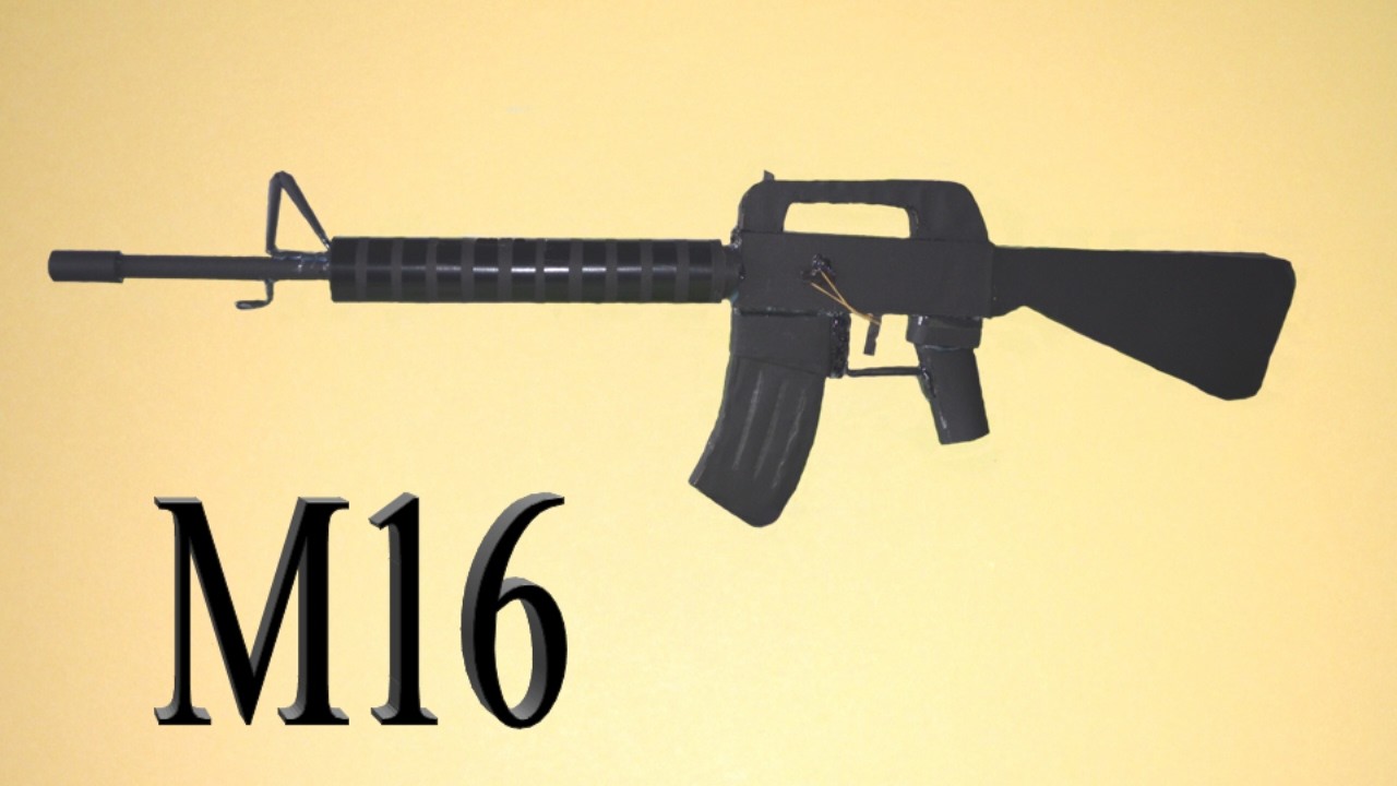 Como hacer un Rifle M16 de Papel que Dispare | Armas Caseras Fáciles