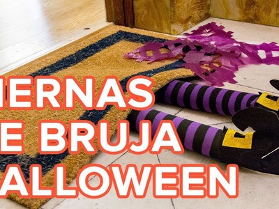 Cómo hacer unas piernas de bruja para decorar la casa en Halloween | Manualidades infantiles