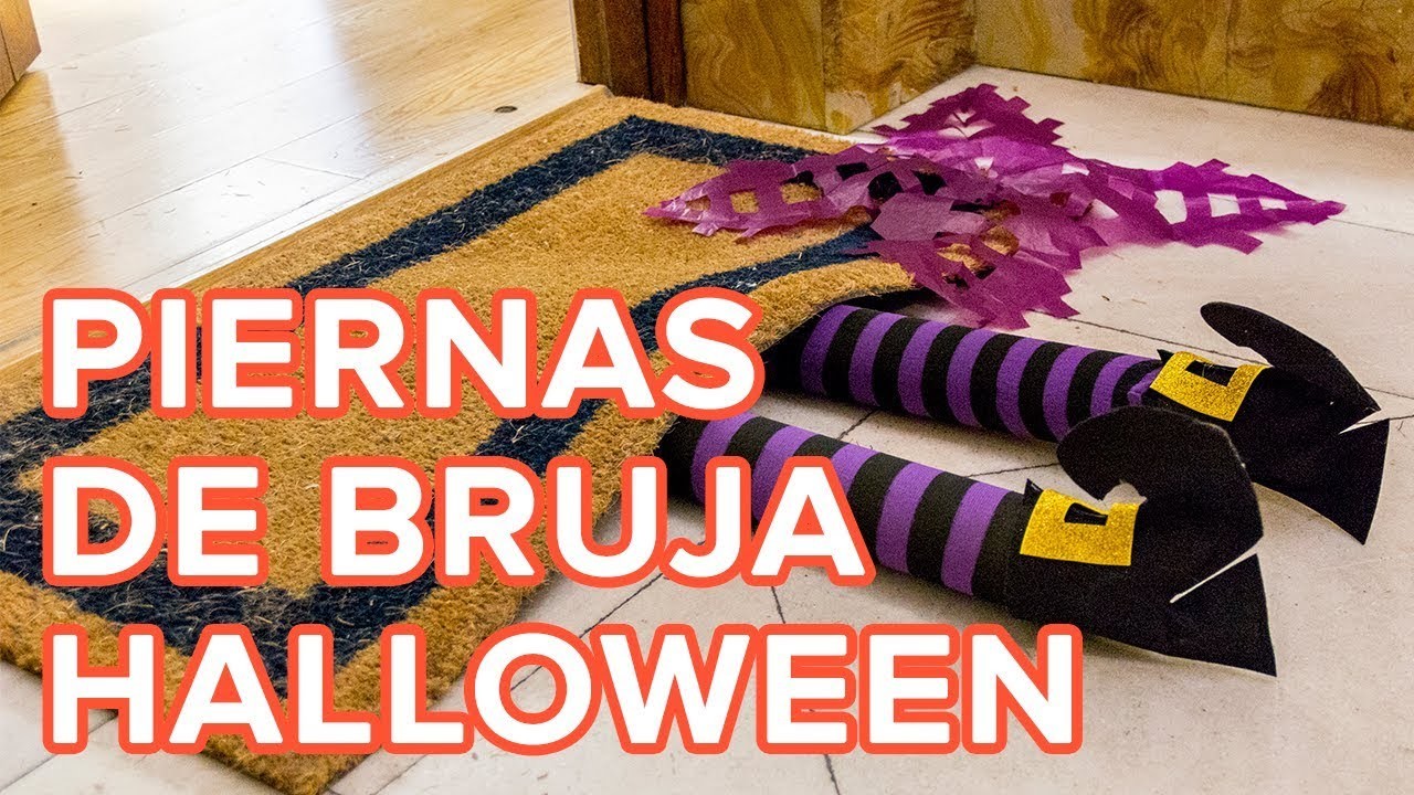Cómo hacer unas piernas de bruja para decorar la casa en Halloween | Manualidades infantiles
