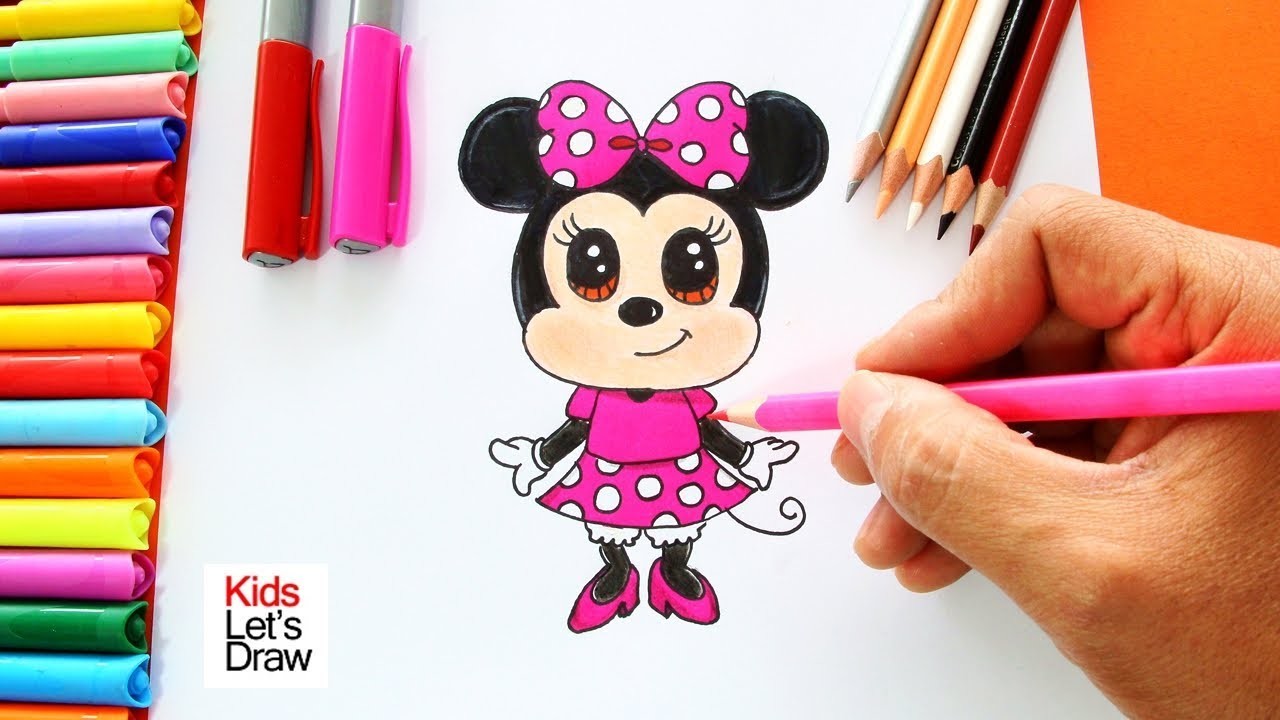 Dibujar Y Pintar Minnie Mouse Paso A Paso Chibi How To Draw Minnie Mouse Cute