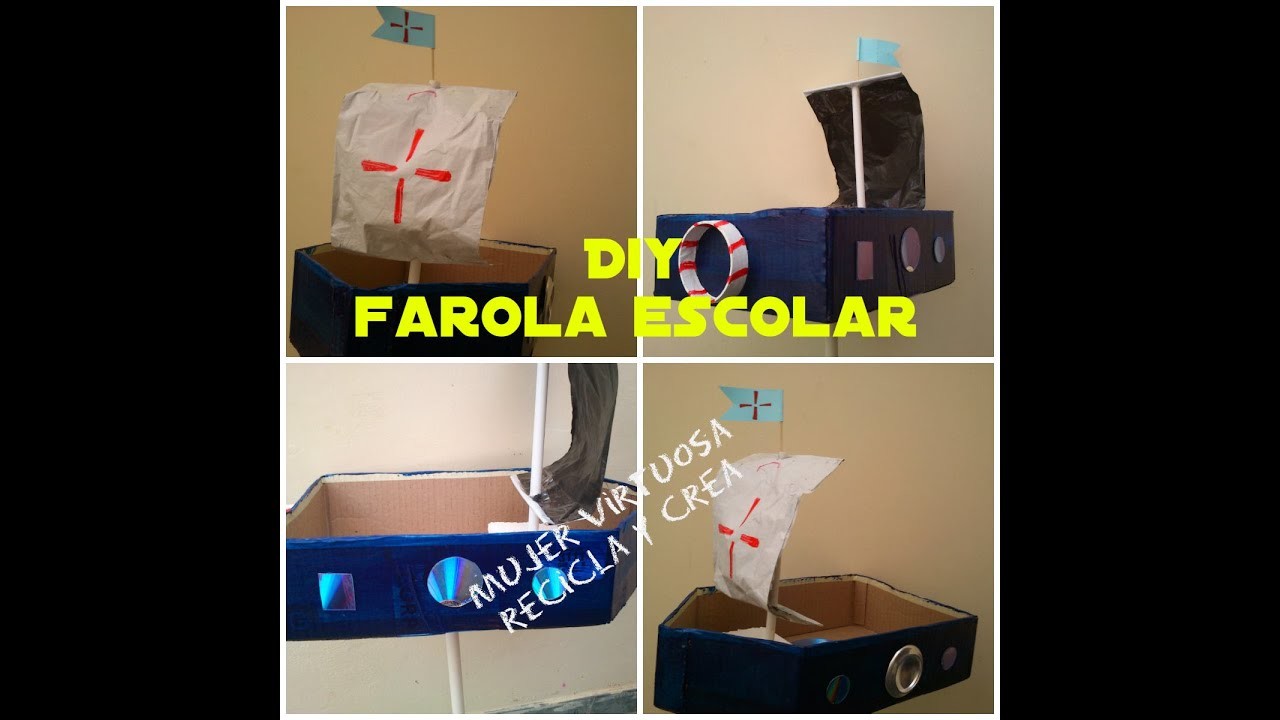 DIY Farola bote con vela. antorcha escolar botecito
