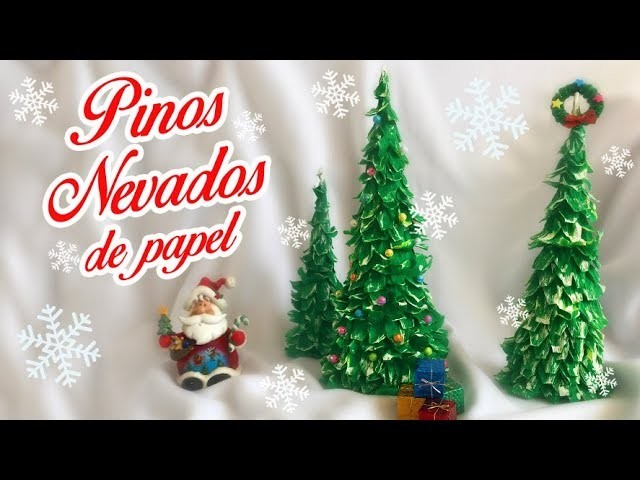 ⛄️ Pinos Nevados de Papel ????  Pinos Navideños  ChristmasTree DIY