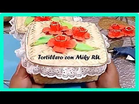 Como decorar un tortillero de palma - Miky Ru