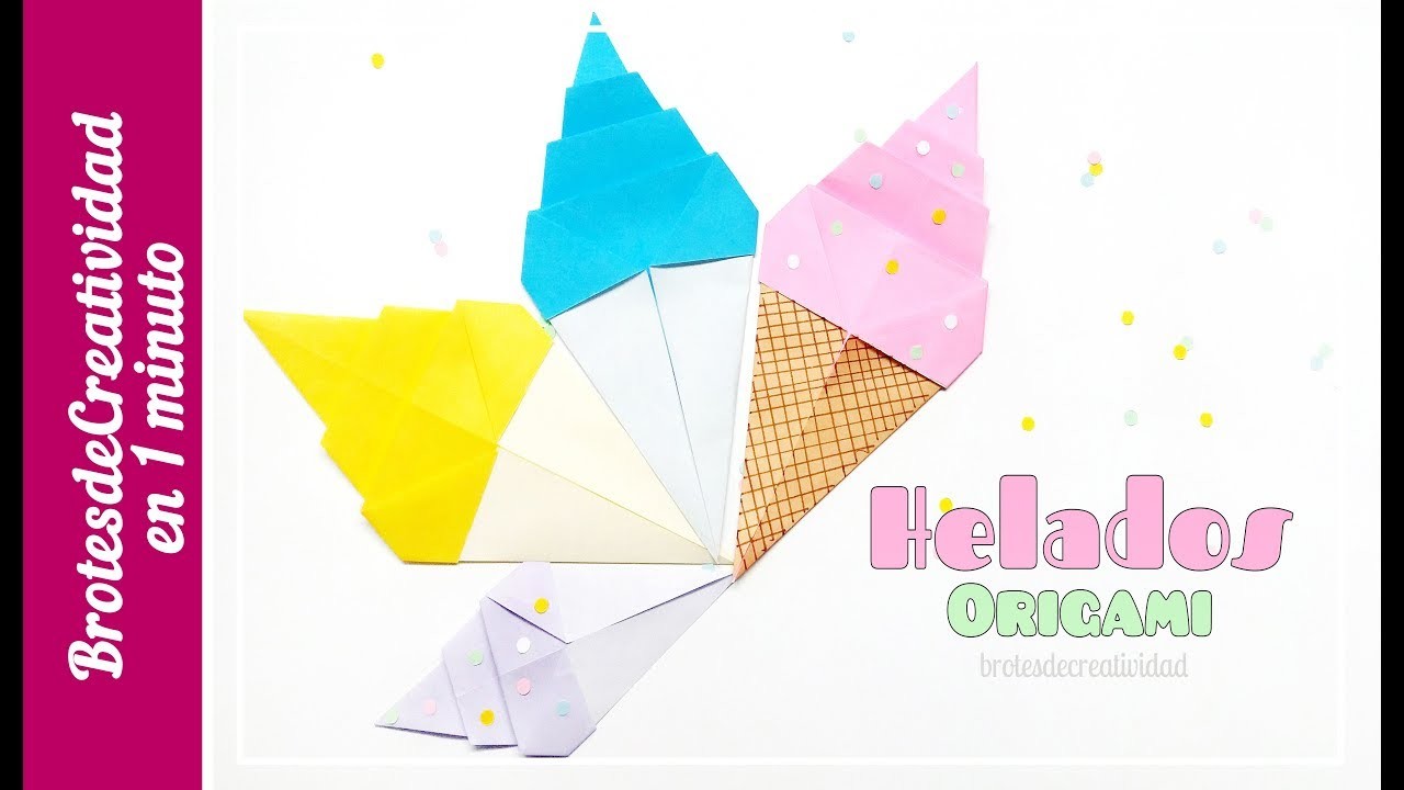 Como hacer HELADO ORIGAMI super FÁCIL ★ Tutoriales en 1 minuto