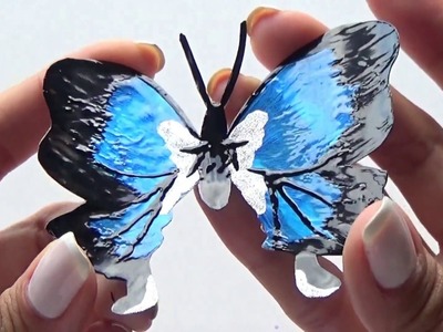 Cómo hacer mariposas con botellas de plástico│Candy Bu