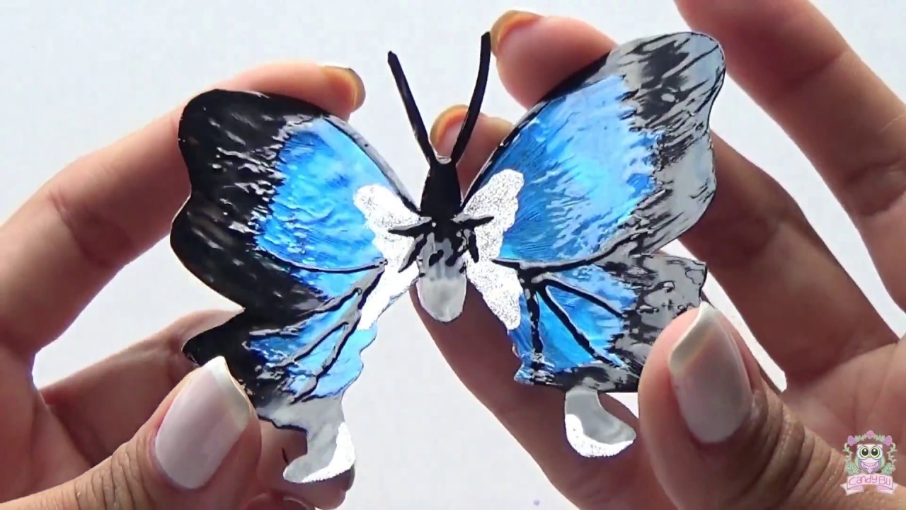 Cómo hacer mariposas con botellas de plástico│Candy Bu