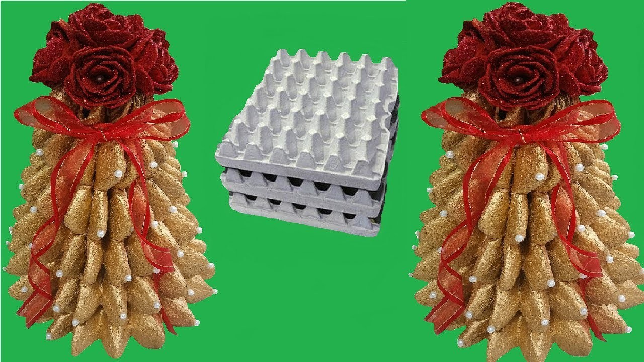 DIY arbolito de navidad con cartón de huevos