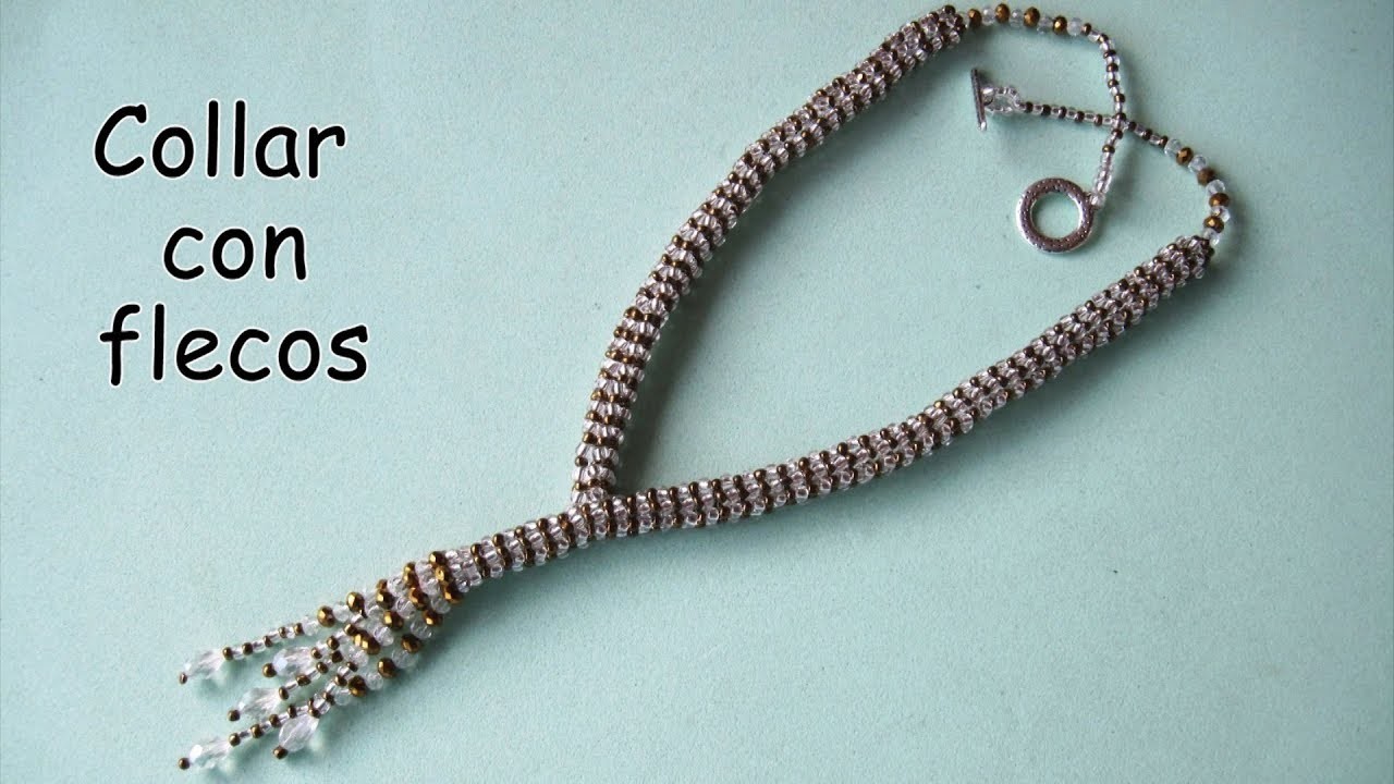 DIY - Collar de mostacillas con flecos.DIY - Beaded necklace with fringes.