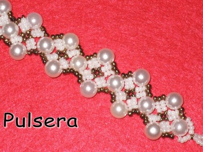 DIY - Lindisima pulsera de aspas con perlas y mostacillas- fancy bracelet with pearls and beads