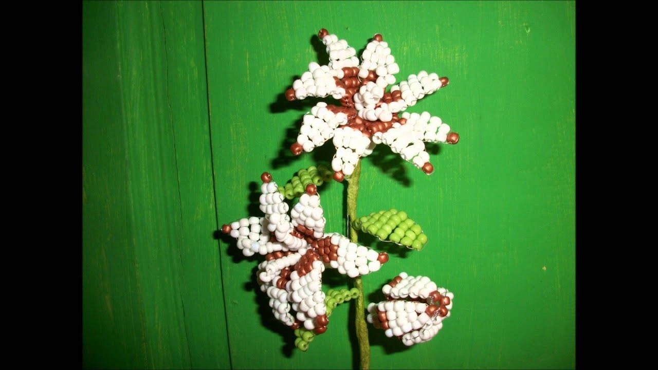 Flores en mostacillas en 3 D