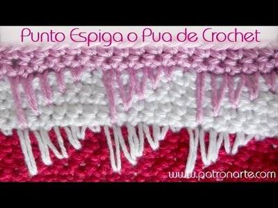 Punto Espiga de Crochet (Punto Pua de Crochet)