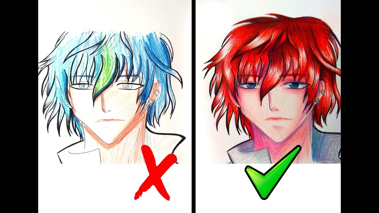 Que hacer y No hacer al Colorear rostros de Manga. Sencillos pasos