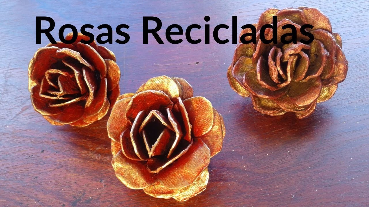 Rosas Recicladas de cubetas de Huevo