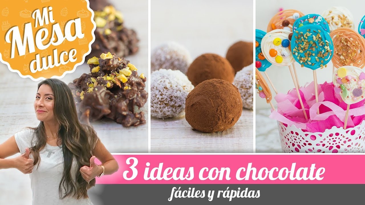 3 IDEAS FÁCILES CON CHOCOLATE | MESA DULCE DE PAM | Quiero Cupcakes!