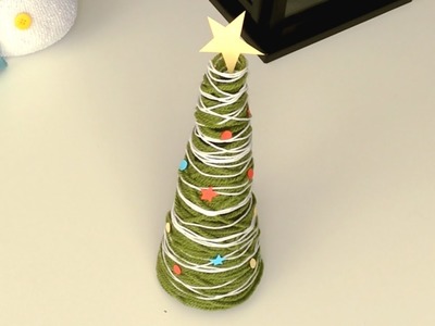 Adornos navideños - Como hacer un arbol de hilo |   How to make a string christmas tree