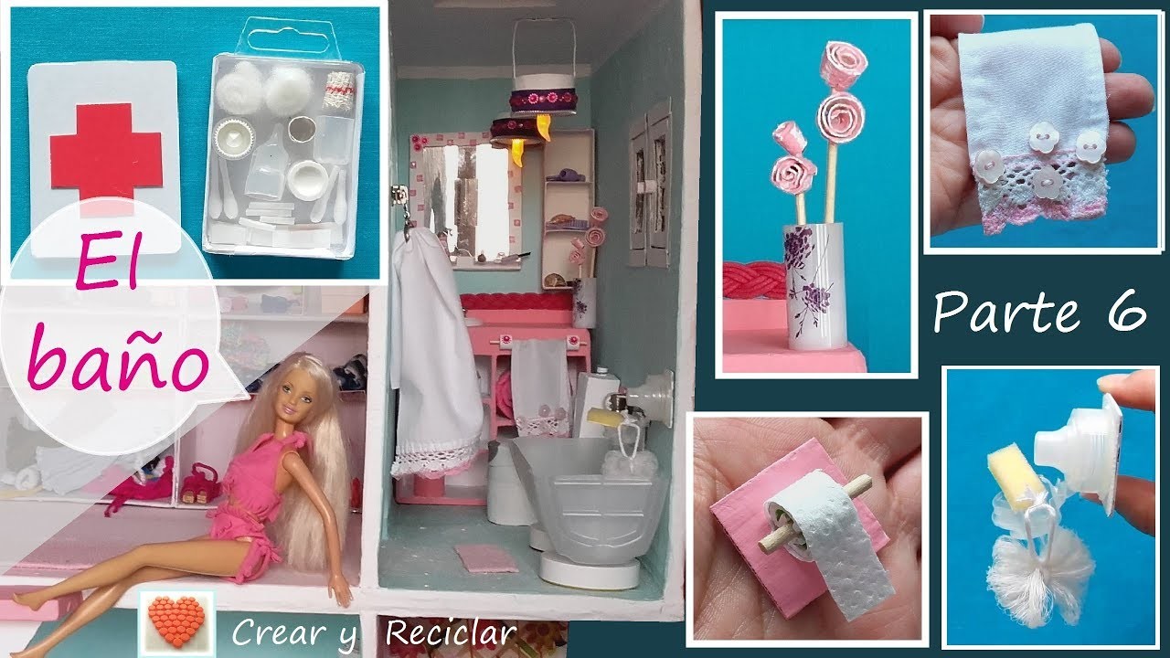 Baño para muñecas parte 6 DIY Accesorios, decoración y montaje