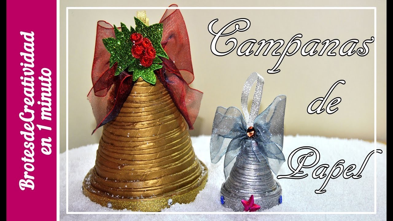 CAMPANAS DE PAPEL para decorar esta NAVIDAD ★ Tutoriales en 1 minuto