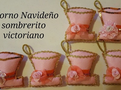 Colgante navideño, sombrero victoriano