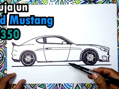 Cómo dibujar un Auto Ford Mustang GT-350 Paso a paso