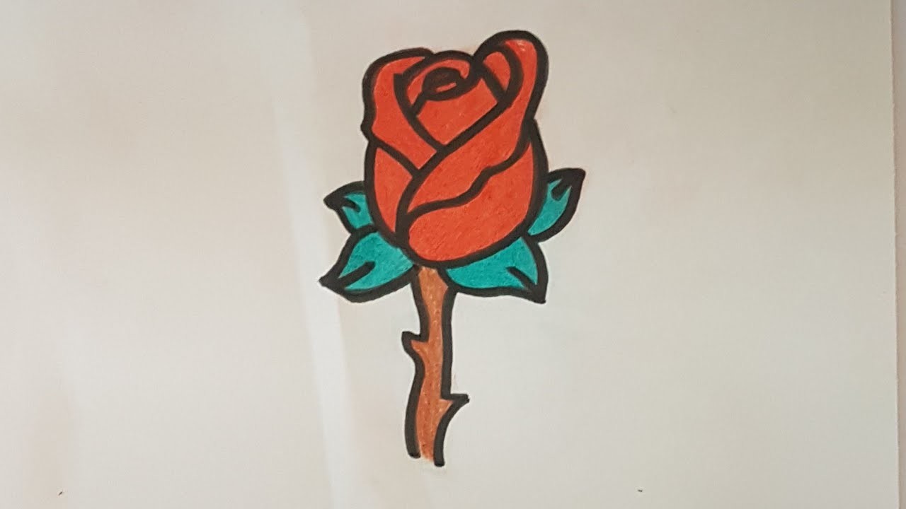 Como dibujar una rosa facil paso a paso - How to draw a easy rose step by step